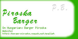 piroska barger business card